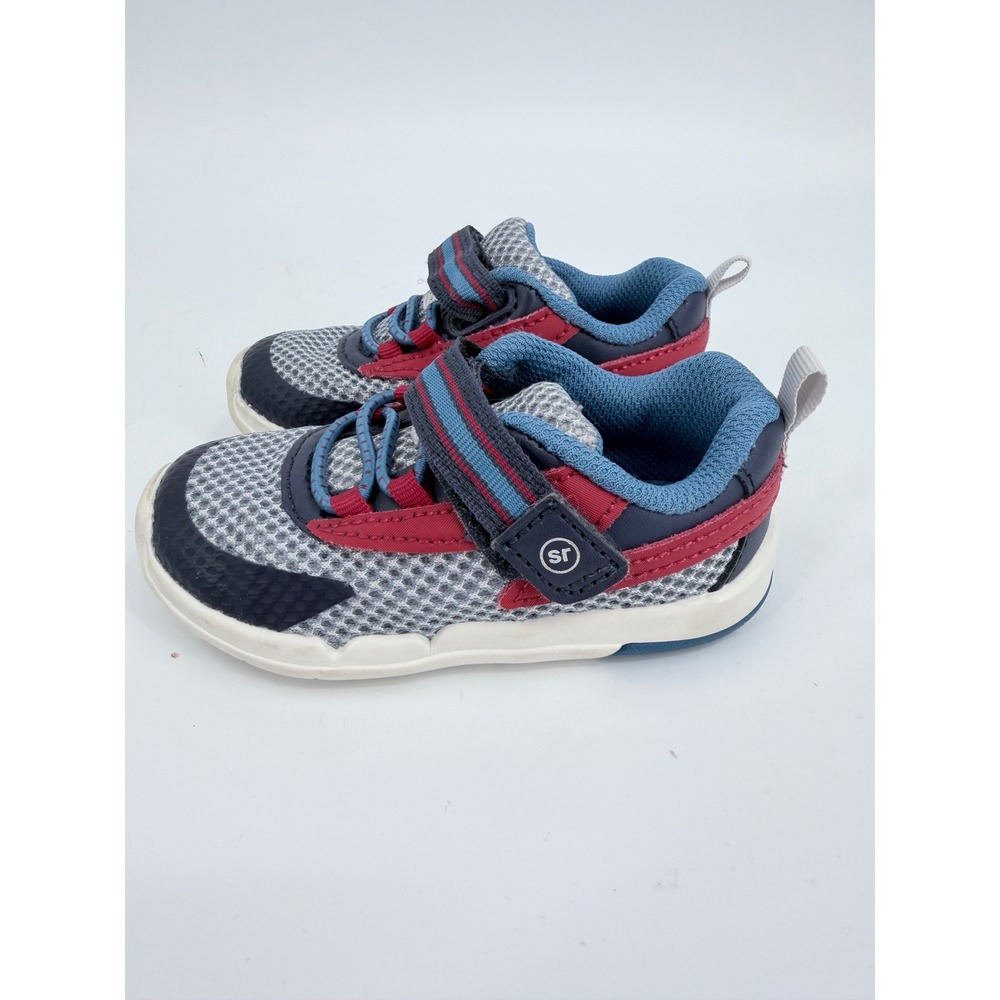 Stride Rite SRT Ian Sneaker Modern Boys Size 5M Blue Grey Red Toddler Shoe